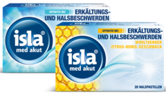 Zwei verschiedene Produkte von isla<sup>®</sup> med bei intensiven Beschwerden. Produkte der isla<sup>®</sup> med Serie.